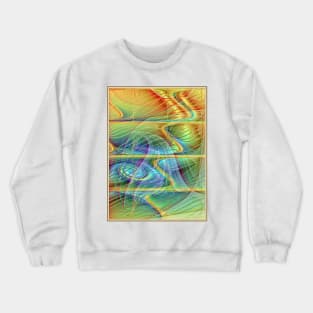 Golden Fractal Wave Crewneck Sweatshirt